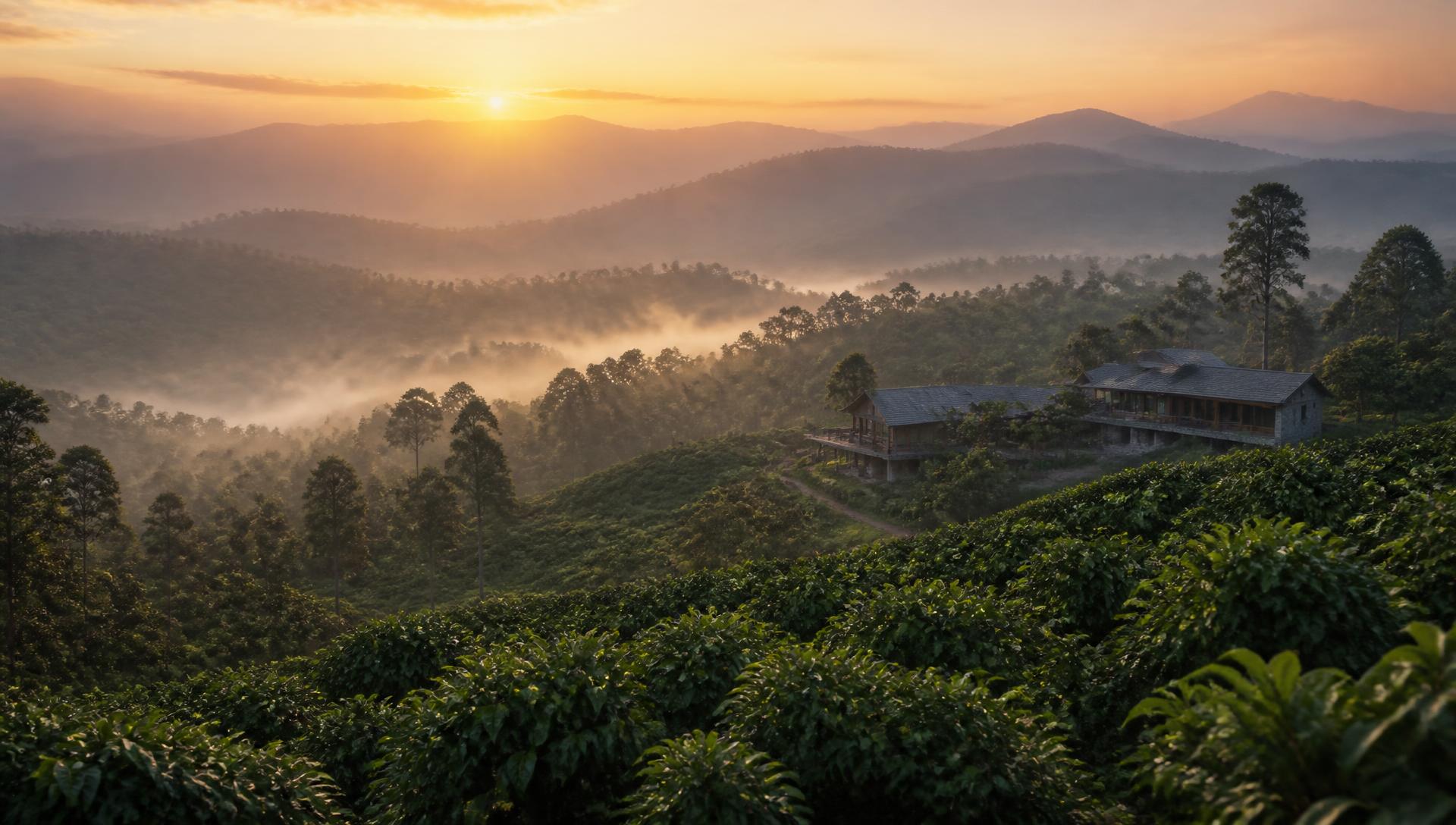 Mist over Araku Valley from Valley View Resort